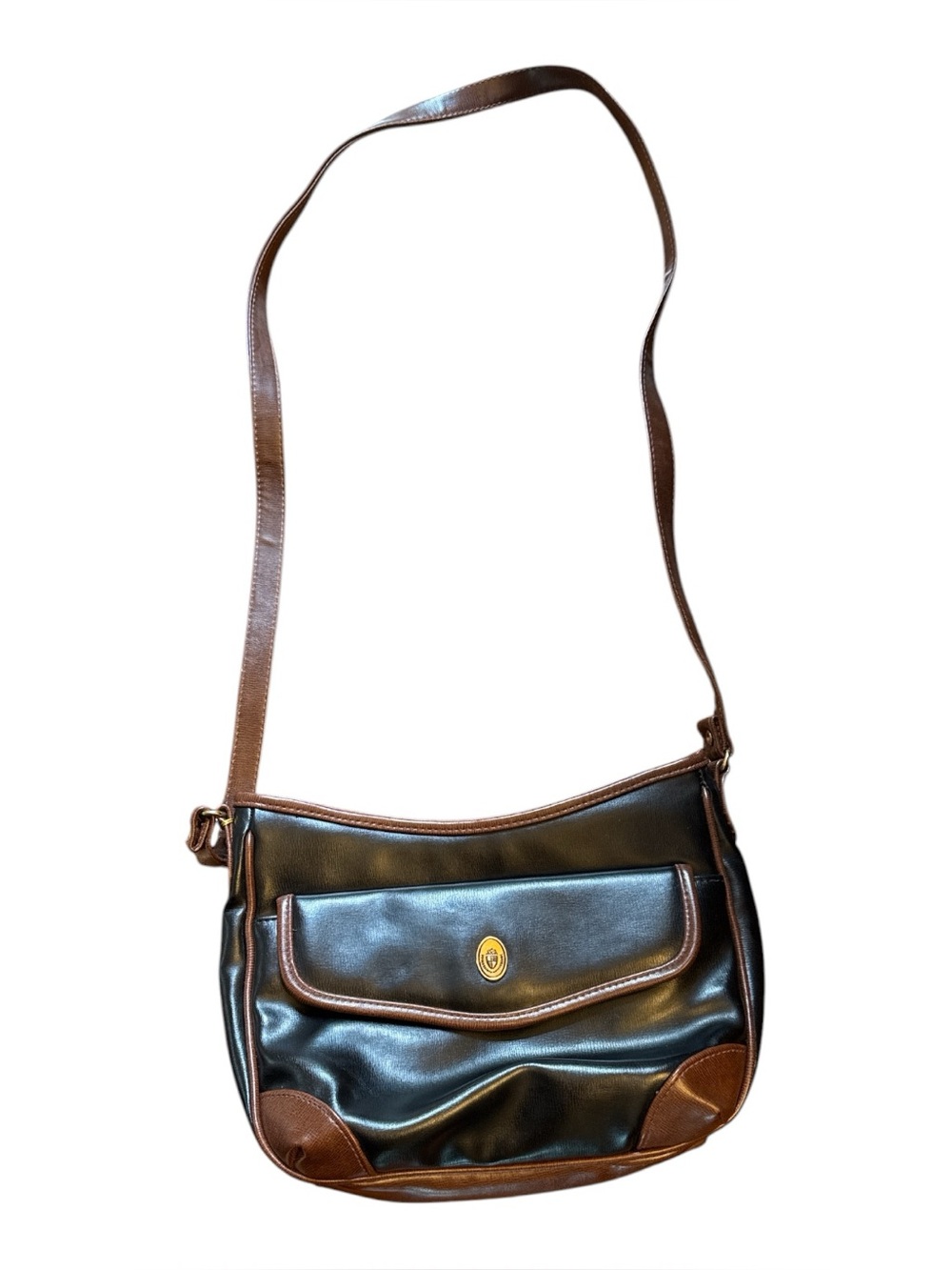 Michael‎ Stevens Vintage Shoulder Crossbody Bag Purse Black British Tan NWT